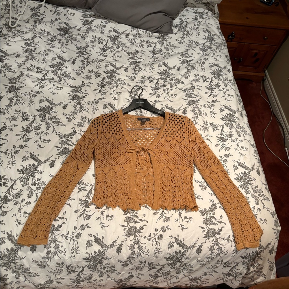 Vintage 90’s brown knitted cropped cardigan